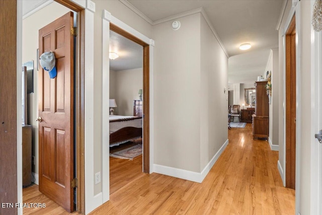 5912 New Beaver Creek Dr, Knoxville, TN 37931 - corridor featuring light wood-style floors, crown molding, and baseboards