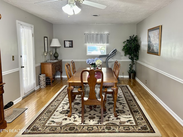 762 Commanche Dr, Jefferson City, TN 37760 - dining space featuring light wood-style floors, a textured ceiling, and ceiling fan