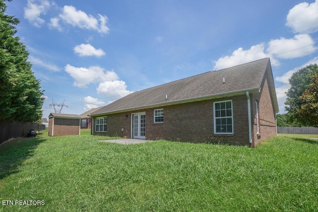 1117 Worthington Blvd, Maryville, TN 37801 - rear view of property with french doors, brick siding, and a storage shed