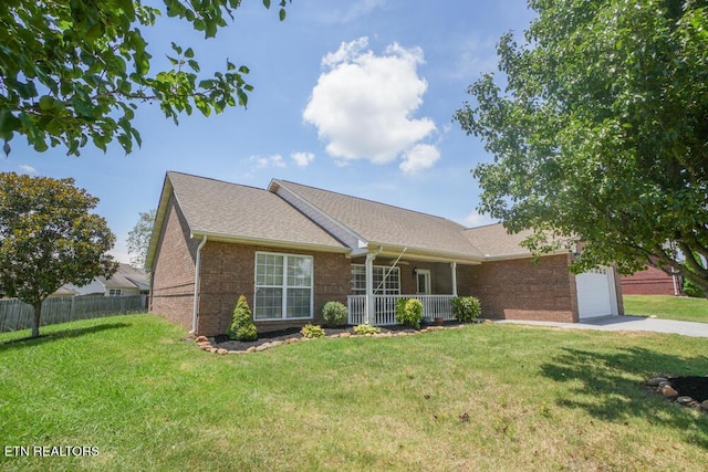 1117 Worthington Blvd, Maryville, TN 37801 - ranch-style home with brick siding, a garage, covered porch, and driveway
