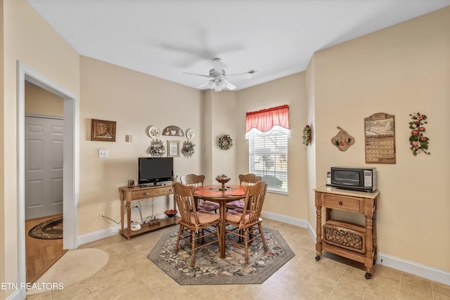 7830 Thomas Henry Way, Knoxville, TN 37938 - dining area featuring baseboards and a ceiling fan