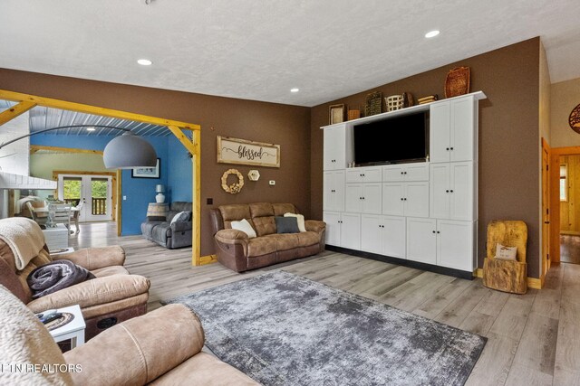 2115 Riverview Dr, Dandridge, TN 37725 - living room featuring light wood-type flooring, recessed lighting, and baseboards