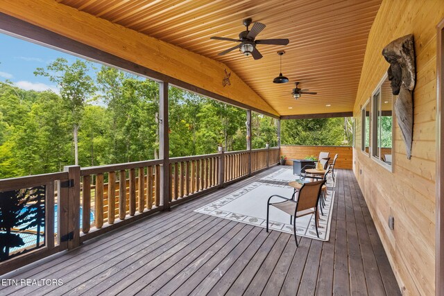 2115 Riverview Dr, Dandridge, TN 37725 - deck with a ceiling fan