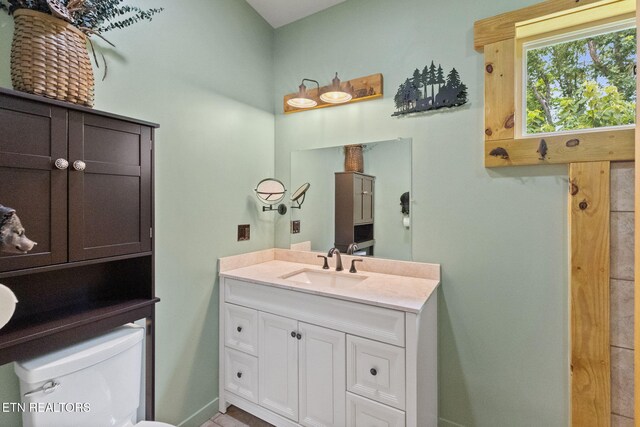 2115 Riverview Dr, Dandridge, TN 37725 - bathroom featuring vanity, toilet, and baseboards