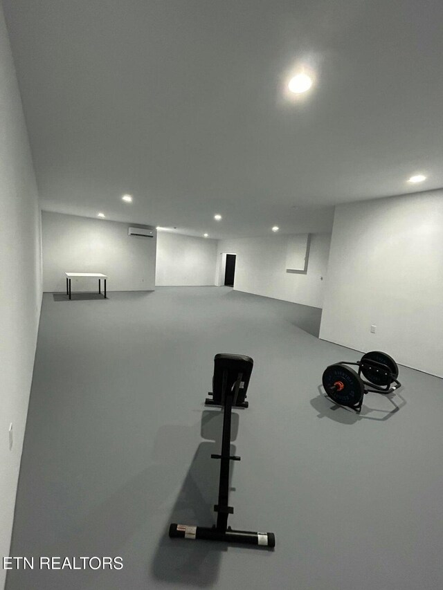 2115 Riverview Dr, Dandridge, TN 37725 - workout area featuring recessed lighting and an AC wall unit