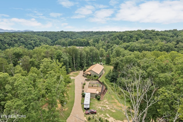 2115 Riverview Dr, Dandridge, TN 37725 - aerial view of property and surrounding area with a heavily wooded area