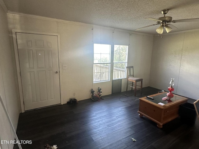 3101 Watson Rd, Loudon, TN 37774 - spare room with wood finished floors, a ceiling fan, a textured ceiling, and crown molding