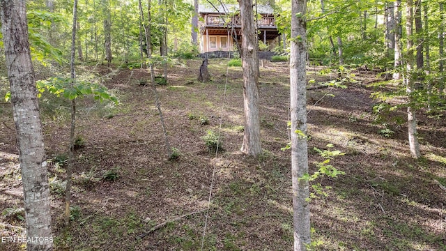 258 Marina Ln, Lafollette, TN 37766 - view of yard with a deck and a wooded view