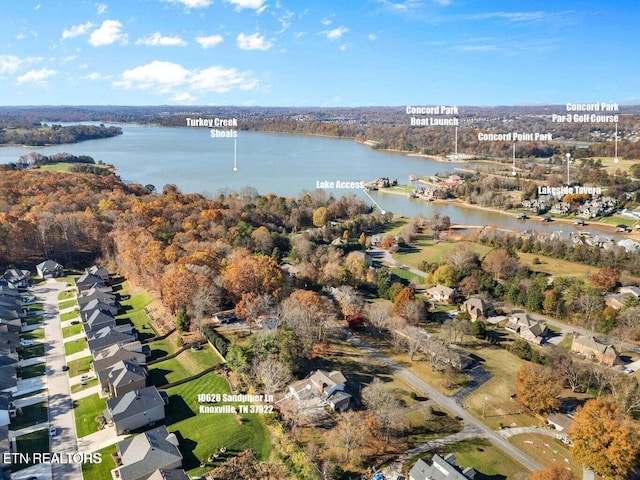 10628 Sandpiper Ln, Knoxville, TN 37922 - aerial view of property's location featuring a nearby body of water