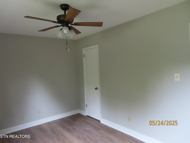 5820 Rockwood Ln, Knoxville, TN 37921 - spare room featuring a ceiling fan, baseboards, and wood finished floors