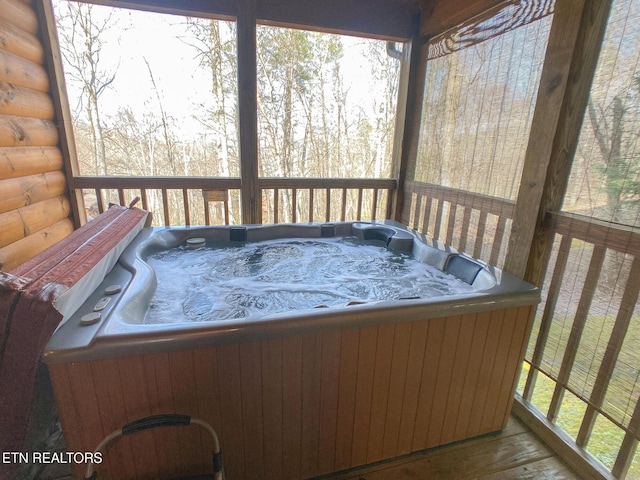 1127 Oak Ct, Gatlinburg, TN 37738 - wooden deck with a hot tub