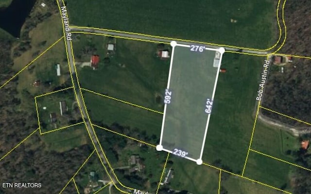 170 Bob Austin Rd, Crossville, TN 38571 - aerial view of property's location featuring property parcel outlined