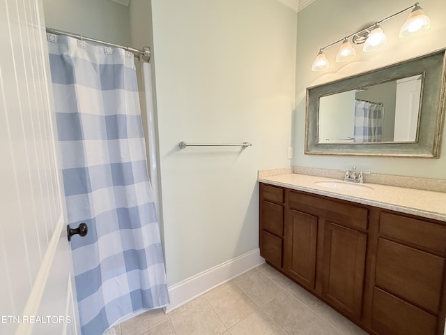 1101 Main St Unit 19, Loudon, TN 37774 - bathroom with vanity, tile patterned floors, and a shower with curtain