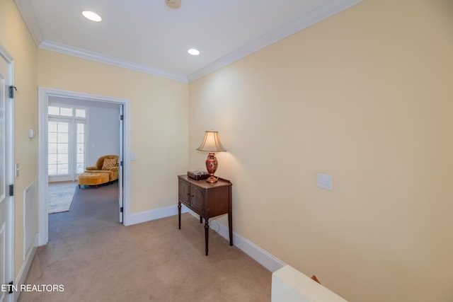 1101 Main St Unit 19, Loudon, TN 37774 - corridor featuring crown molding, light colored carpet, and recessed lighting