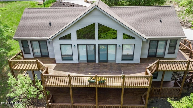 334 Little Buck Ln, Lafollette, TN 37766 - rear view of property with a deck and a shingled roof