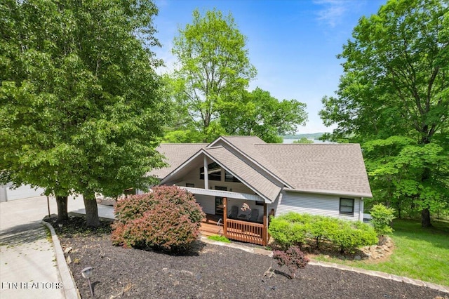 334 Little Buck Ln, Lafollette, TN 37766 - view of front of house with covered porch and roof with shingles