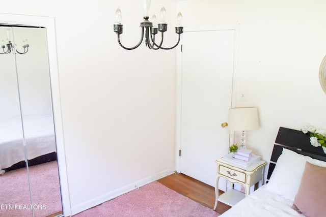 109 Cumberland View Dr, Oak Ridge, TN 37830 - bedroom with a chandelier and wood finished floors