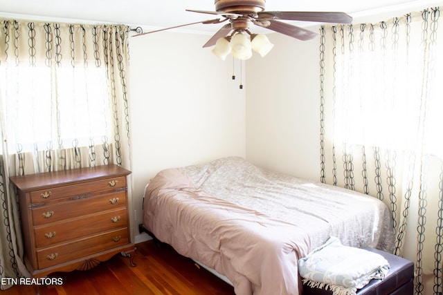 109 Cumberland View Dr, Oak Ridge, TN 37830 - bedroom featuring dark wood-style floors and ceiling fan