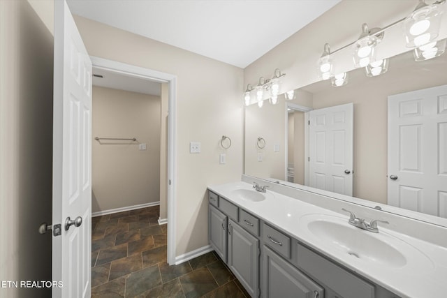 2819 Dee Peppers Dr, Knoxville, TN 37931 - full bath with double vanity, stone finish floors, and baseboards