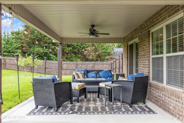 1017 Brighton Dr, Alcoa, TN 37701 - view of patio / terrace featuring an outdoor living space and ceiling fan