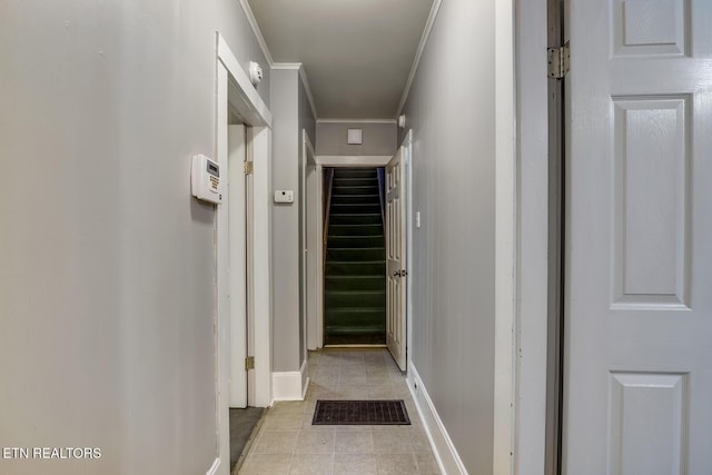 883 Old Harriman Hwy, Harriman, TN 37748 - hall with ornamental molding, baseboards, and light tile patterned floors
