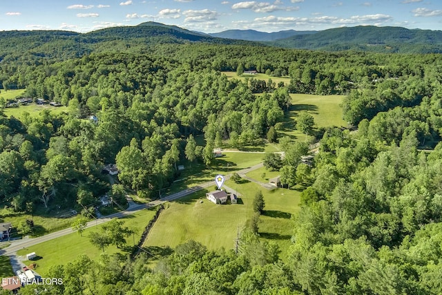 883 Old Harriman Hwy, Harriman, TN 37748 - aerial view of property's location featuring a heavily wooded area and a mountainous background