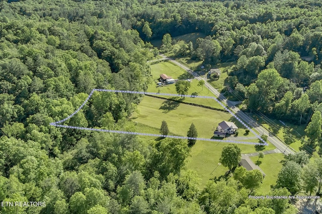 883 Old Harriman Hwy, Harriman, TN 37748 - overview of rural landscape featuring a forest and property parcel outlined