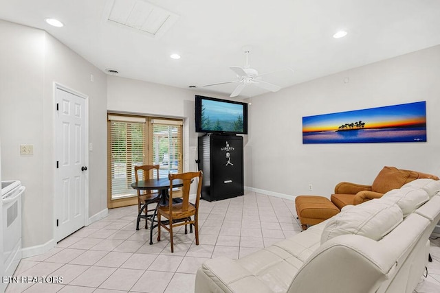 257 Copenhaver Rd, Lenoir City, TN 37771 - living area with baseboards, ceiling fan, recessed lighting, and light tile patterned flooring