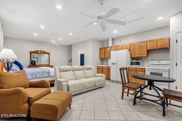 257 Copenhaver Rd, Lenoir City, TN 37771 - living area with ceiling fan, recessed lighting, and light tile patterned floors