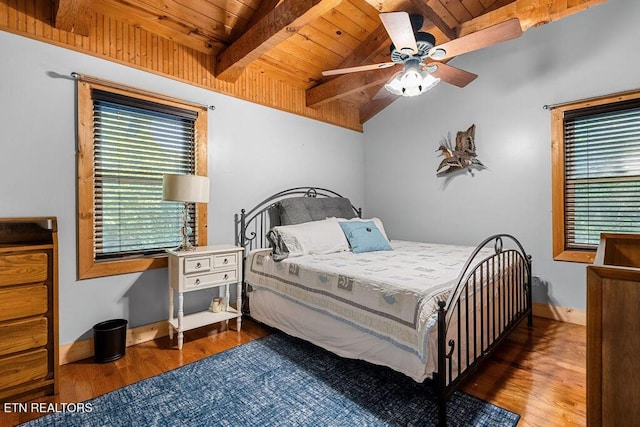 257 Copenhaver Rd, Lenoir City, TN 37771 - bedroom featuring wooden ceiling, wood finished floors, baseboards, and a ceiling fan