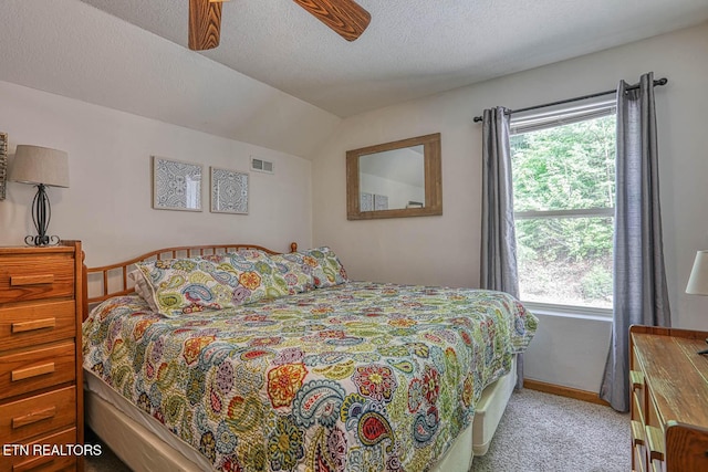 129 Bridgeview Ln, Lafollette, TN 37766 - bedroom featuring carpet, lofted ceiling, multiple windows, and baseboards