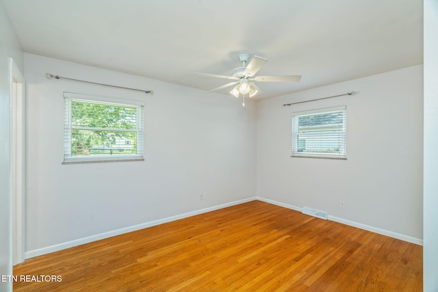 824 Noragate Rd, Knoxville, TN 37919 - unfurnished room featuring light wood-type flooring, plenty of natural light, baseboards, and ceiling fan