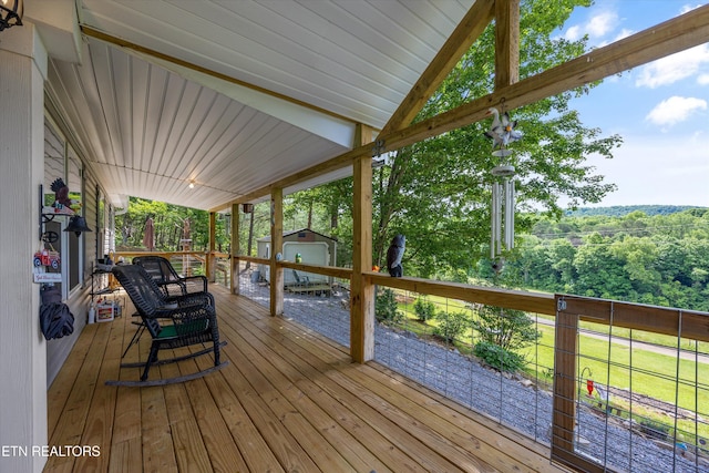 235 Neely Dr, New Tazewell, TN 37825 - deck featuring an outbuilding
