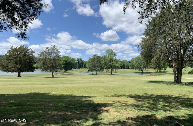 120 Lakeside Dr, Kingston, TN 37763 - view of community featuring a water view, a lawn, view of golf course, and view of wooded area