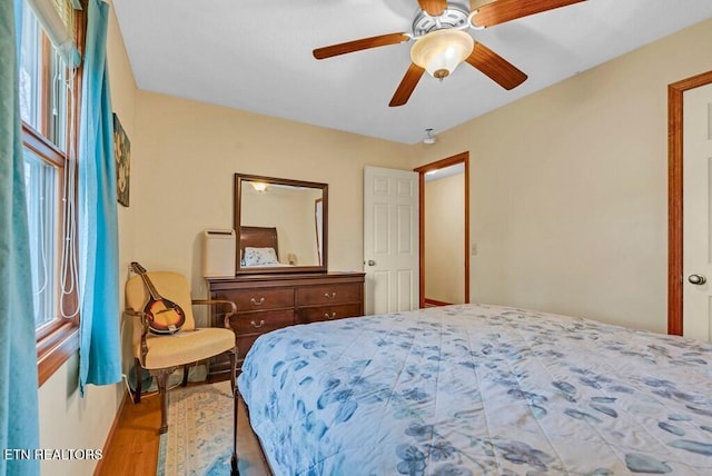 108 W Bobcat Ln, Wilder, TN 38589 - bedroom with wood finished floors, multiple windows, and ceiling fan
