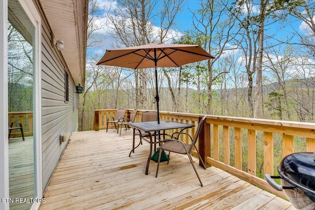 108 W Bobcat Ln, Wilder, TN 38589 - wooden terrace featuring outdoor dining area