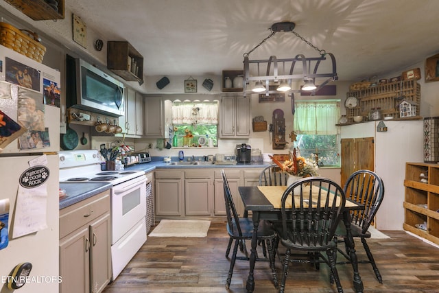 4349 Locust Ridge Rd, Sevierville, TN 37876 - kitchen with white appliances, a sink, and dark wood-style flooring