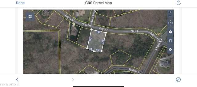 100 Gigi Ln, Loudon, TN 37774 - aerial map of property and surrounding area with property parcel outlined