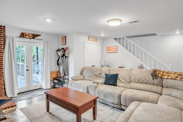 6608 Hickory Way Ln, Knoxville, TN 37918 - living area with stairway, wood finished floors, and recessed lighting