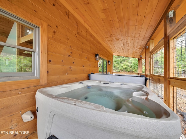 1027 Leslie Way, Sevierville, TN 37876 - bathroom with wood ceiling and wood walls