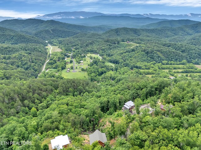 1027 Leslie Way, Sevierville, TN 37876 - aerial view of a heavily wooded area and a mountain backdrop