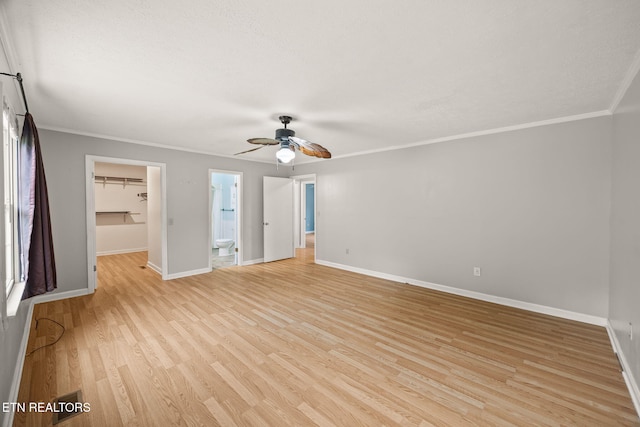 1036 Hawthorn Dr, Cookeville, TN 38501 - unfurnished room with ceiling fan, light wood-type flooring, baseboards, and crown molding