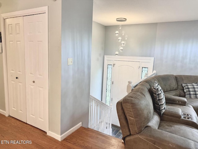 4721 Springcrest Dr, Knoxville, TN 37914 - foyer entrance with wood finished floors and baseboards