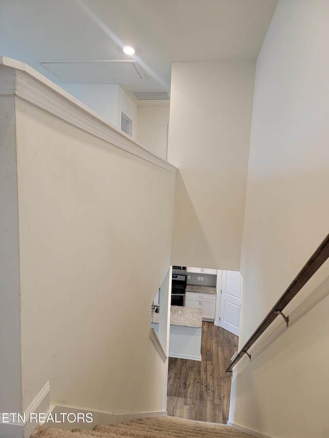 12043 Lillibridge Crossing Ln, Knoxville, TN 37932 - stairway featuring wood finished floors