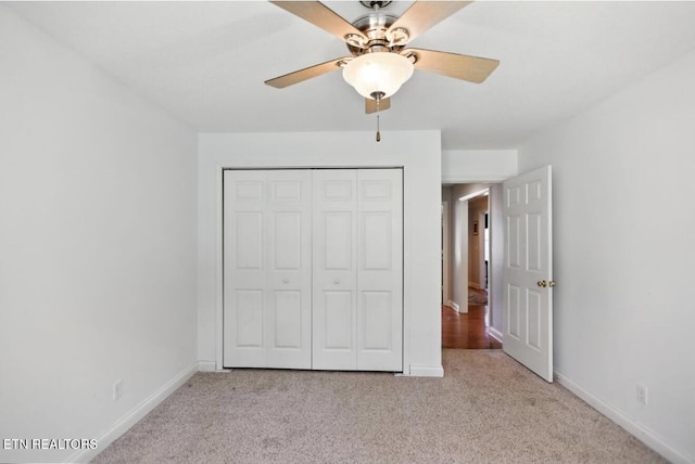 153 Creed Way, New Tazewell, TN 37825 - unfurnished bedroom with light carpet, a closet, and a ceiling fan