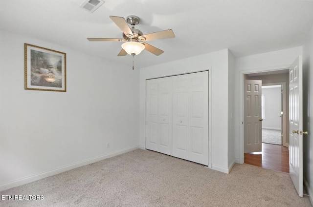 153 Creed Way, New Tazewell, TN 37825 - unfurnished bedroom featuring carpet, a closet, and a ceiling fan