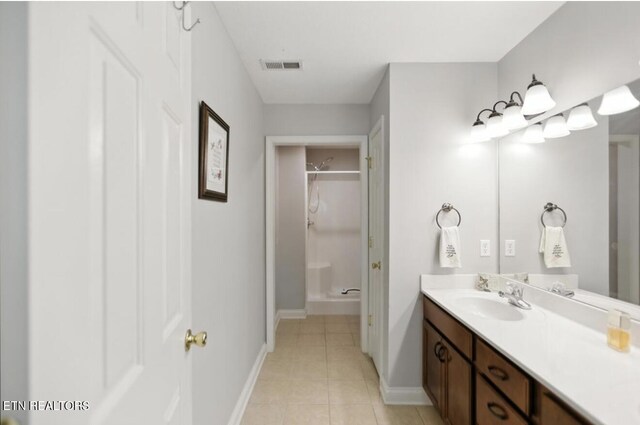 153 Creed Way, New Tazewell, TN 37825 - full bathroom with vanity, a stall shower, and tile patterned floors