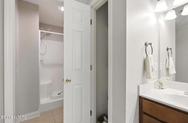 153 Creed Way, New Tazewell, TN 37825 - bathroom featuring vanity, a shower, and tile patterned floors