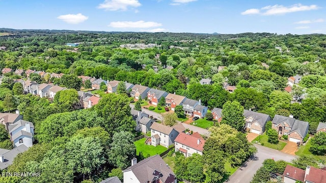 1213 Vale View Rd, Knoxville, TN 37922 - aerial perspective of suburban area featuring a heavily wooded area
