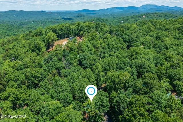 2261 Beach Front Dr, Sevierville, TN 37876 - bird's eye view of a heavily wooded area and a mountainous background